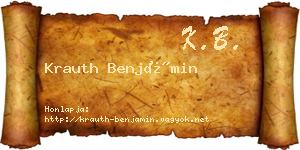 Krauth Benjámin névjegykártya