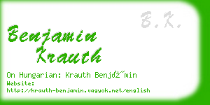 benjamin krauth business card